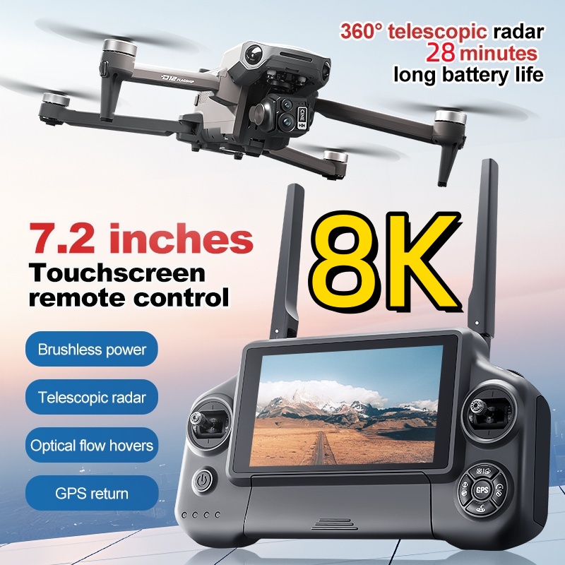 Drone RC Quadcopter 8K 3 Axis  - Drone Gimbal ulasan dan harga