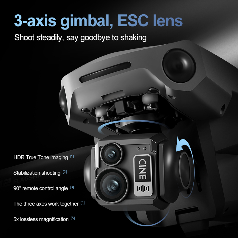 Drone RC Quadcopter 8K 3 Axis  - Drone Gimbal ulasan dan harga